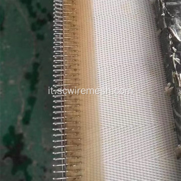 Cintura in maglia blu con filtro in poliestere a spina di pesce